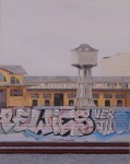 "Ostiense 3" Dipinto ad olio su legno, misure 70 x 90 cm, Anno 2015 di Maurizio Ciccani