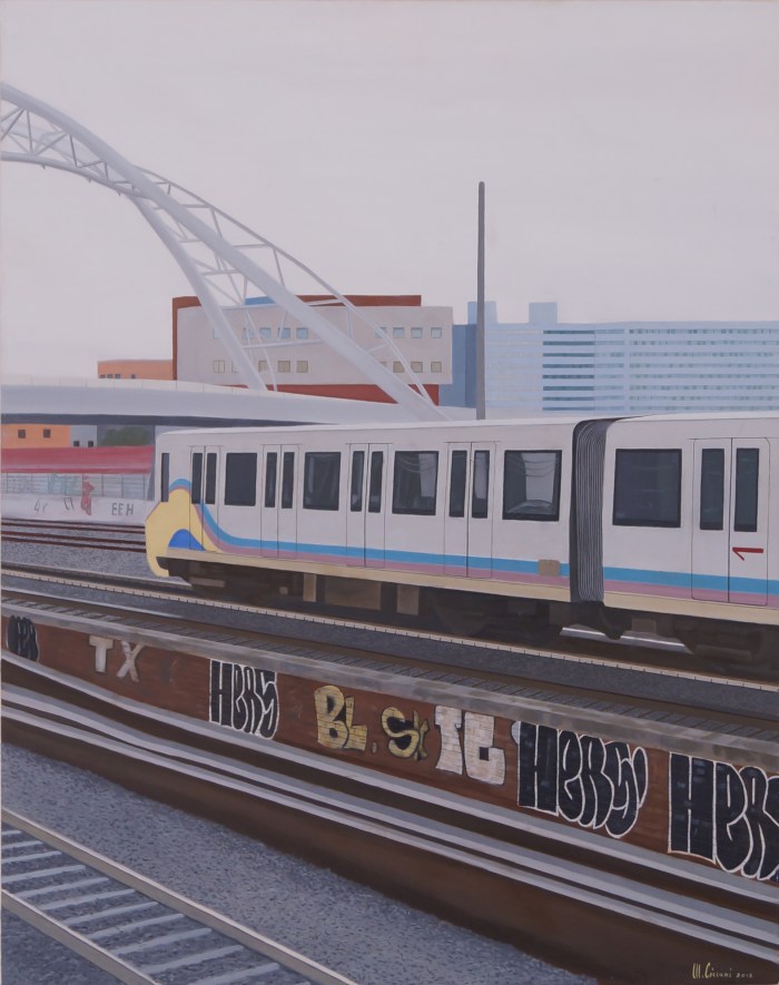 "Ostiense 4" Dipinto ad olio su legno, misure 70 x 90 cm, Anno 2015 di Maurizio Ciccani