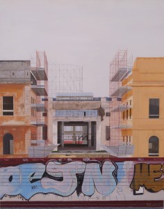 "Ostiense 5" Dipinto ad olio su legno, misure 70 x 90 cm, Anno 2015 di Maurizio Ciccani