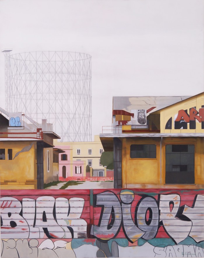 "Ostiense 6" Dipinto ad olio su legno, misure 70 x 90 cm, Anno 2015 Maurizio Ciccani