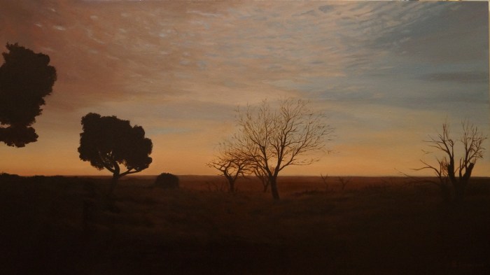“in quell’attimo” Dipinto ad olio su tela , misure 62 x 109 cm, anno 2014 di Maurizio Ciccani