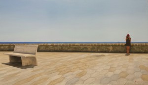 "Lungomare di Gallipoli" - Dipinto ad olio su legno, misure 62 x 101 cm Anno 2016 Maurizio Ciccani