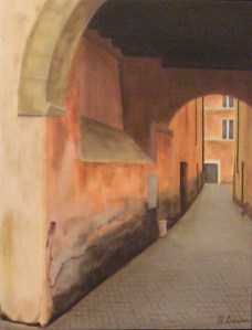 “Suggestione” , dipinto ad olio su legno, misure 43 x 32 cm, Anno 2013 di Maurizio Ciccani