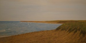 ”Mare di Puglia” Dipinto ad olio su legno, misure: 64 x 124 cm, Anno 2013 di Maurizio Ciccani