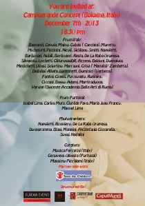 I nomi dei 51 artisti presenti alla, Campogrande Concept per Save the Children il 7 Dicembre