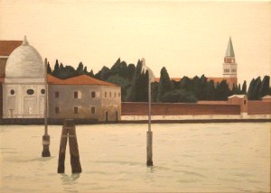 "Laguna di Venezia" Dipinto ad olio su tela, misure 21 x 32 cm , Anno 2012 di Maurizio Ciccani