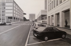 "EUR prospettive" Dipinto ad olio su tela, misure 117 x 177,5 cm, Anno 2015 di Maurizio Ciccani