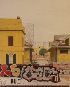 "Ostiense 1" Dipinto ad olio su legno, misure 70 x 90 cm, Anno 2015