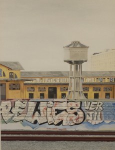 "Ostiense 3" Dipinto ad olio su legno, misure 70 x 90 cm, Anno 2015 di Maurizio Ciccani