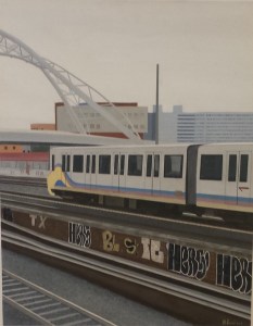 "Ostiense 4" Dipinto ad olio su legno, misure 70 x 90 cm, Anno 2015 di Maurizio Ciccani