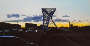 Dipinto ad olio su legno Maurizio Ciccani 2017 Senza titolo 2 Ostiense Dipinto ad olio su legno 37,5 x 72 cm Anno 2017